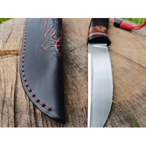 ЧЕРВОНО-ЧОРНИЙ ніж ручної роботи майстра студії GARAGE ART, сталь ® N690™, 60 HRC. Photo 2